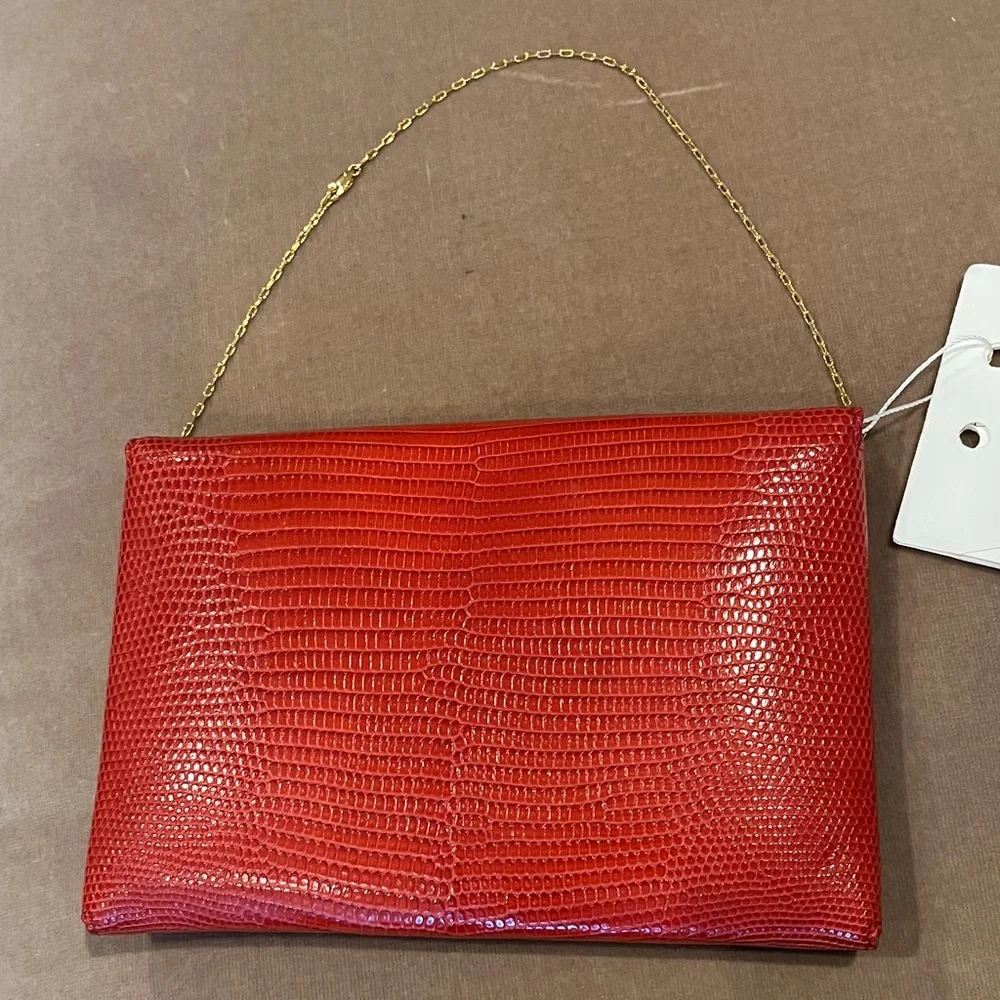 The Row Vibrant Red Clutch with Gold Chain - Picture 6 of 9